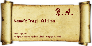 Neményi Alina névjegykártya
